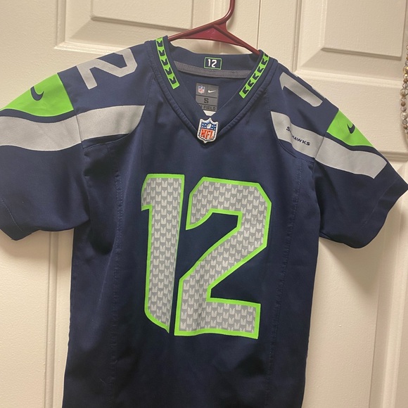 Nike Onfield NFL Seattle Seahawks #12 Fan Women’s Blue Gray Jersey Size Small - Picture 5 of 16
